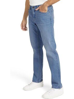 Men's Stretch Waist Denim Jeans - 5 Pocket Straight Fit, Casual Everyday Wear